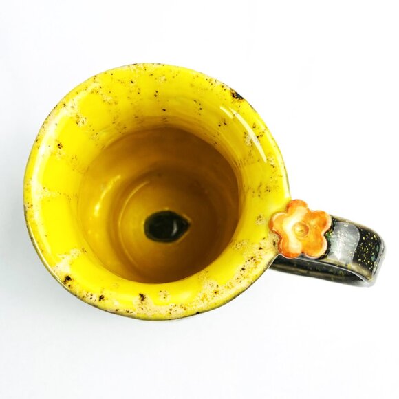 Handcrafted Rustic Pottery Mug by CynD Nature Inspired Coffee Cup 16 oz. - Picture 3 of 8